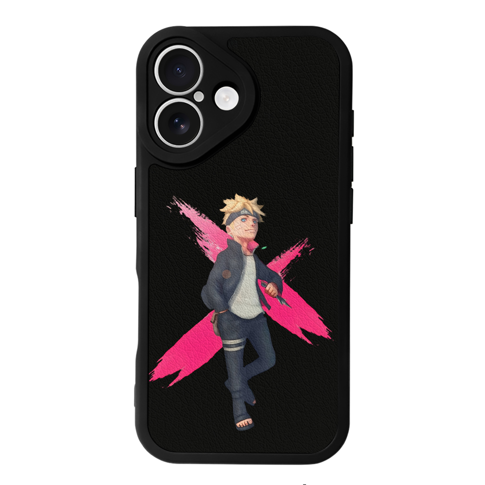 （画像用） NARUTO -ナルト- うずまき ボルト Uzumaki Boruto 【iPhone 16シリーズ対応】シリコンスマホケース（レザー調） 材質：シリコン
